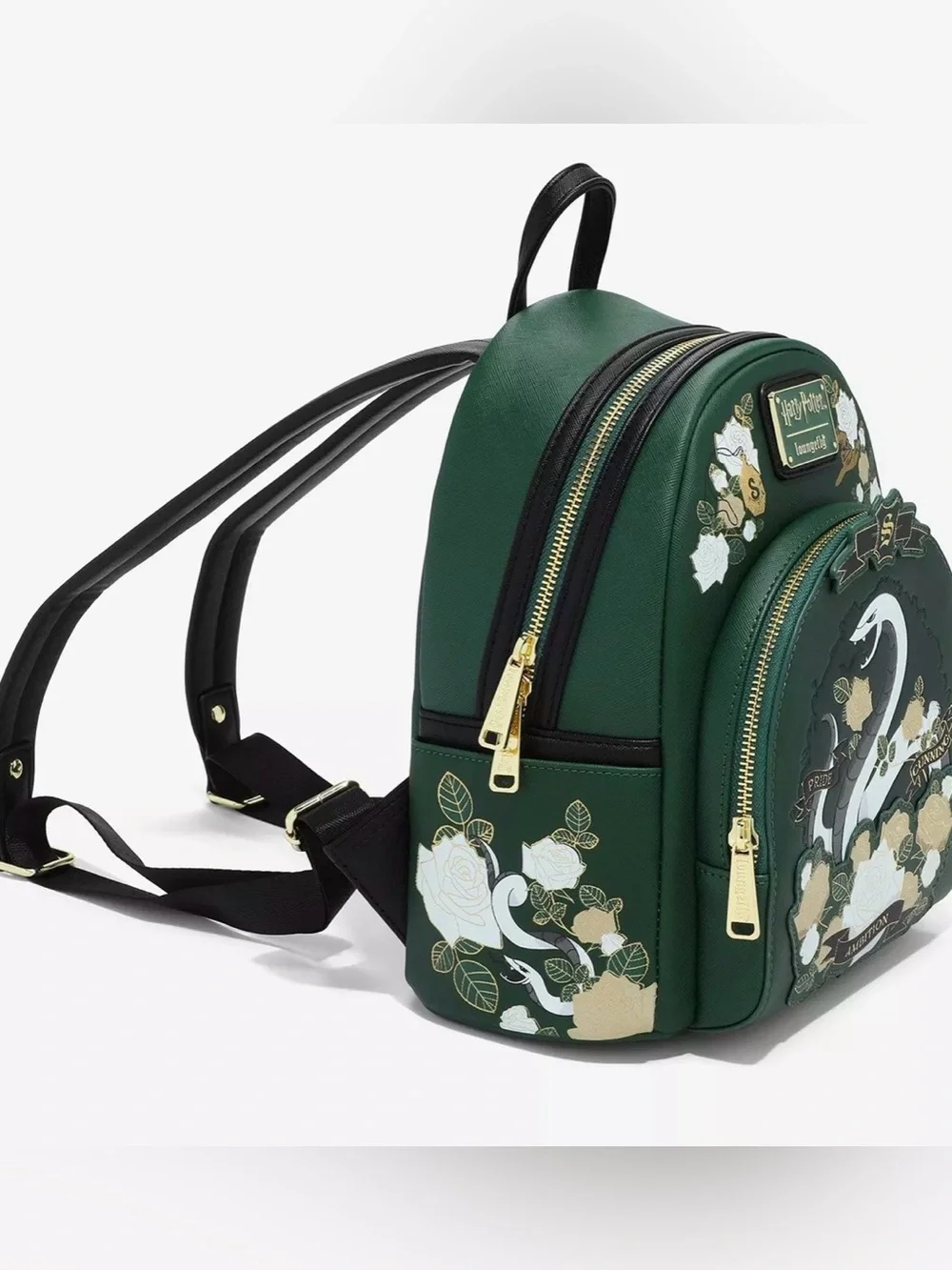 NWOT Loungefly Harry Potter Slytherin Mini Backpack with matching Cardholder!